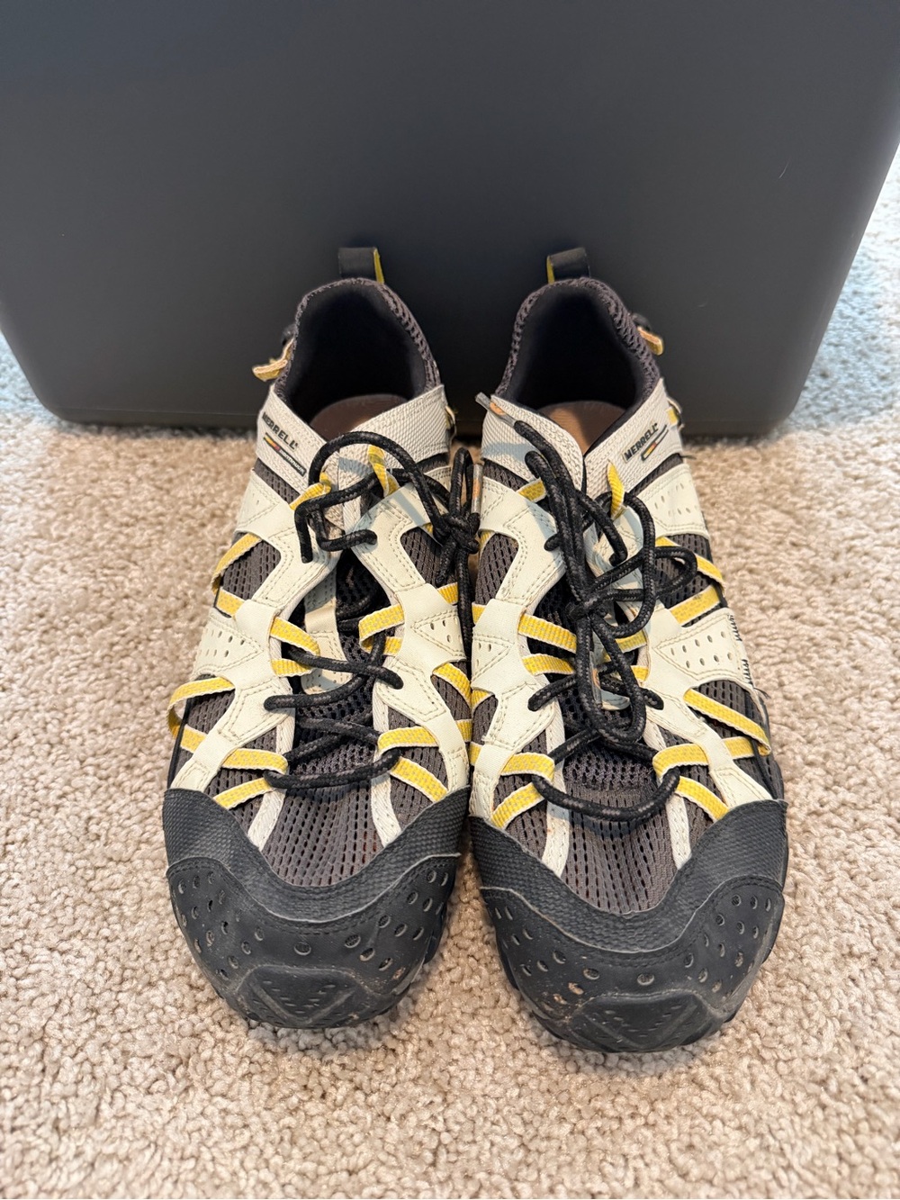 Merrell Continuum Waterpro Maipo Hiking Water Shoes Charcoal Yellow Size 9